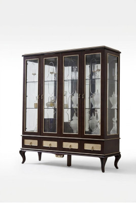 Klassieke designvitrinekast Italiaanse meubels Vitrines Glas Nieuw