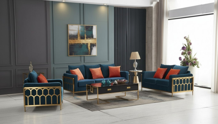 Bankstel 3+2+1 zits Relaxset Design Bankstellen Gestoffeerde Banken Leer