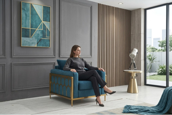 Fauteuil Club Lounge Ontwerper Stoel Rugleuning Sofa 1-Zits TV Nieuw