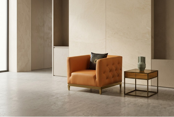 Fauteuil Design Bank Sofa Zitter Leder Lounge Decor Club Bekleding Luxe Oren
