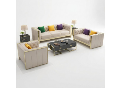 Bankstel 3+2+1 zits set Designbank Beklede banken Bank Modern Luxe