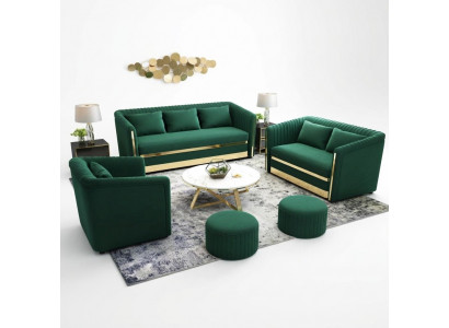 Sofa set Textiel Bankstellen Ontwerp Modern Bank 3+1 Zits Banken