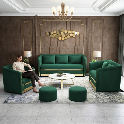 Sofaset 3+2+1 zitsbank Leren bankstel Woonlandschap Set Ontwerp