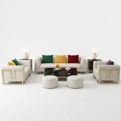 Bankstel Big Set 3+1 Zits Leren Bank Bankstel Design Bankstellen