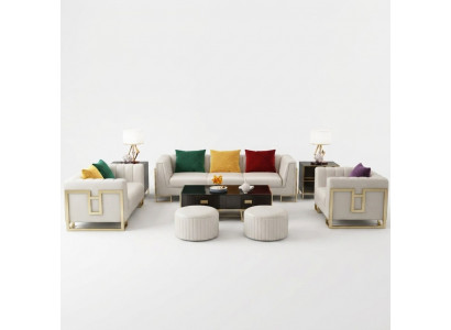 Bankstel Big Set 3+1 Zits Leren Bank Bankstel Design Bankstellen