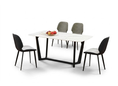 Luxe tafel roestvrij staal marmer imitatie stenen decor eettafel eetkamertafels