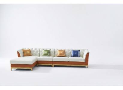 Ontwerp Bank Bank Hoekbank Luxe Voetenbank Stoffering Woonlandschap