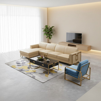 Ontwerp bank bank hoekbank voetenbank stoffering set woonlandschap