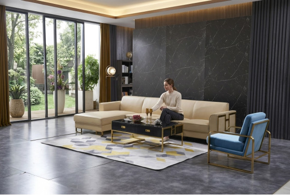 Woonlandschap L Vorm Hoekbank Bank Ontwerp Bekledingsset Bank Hoek