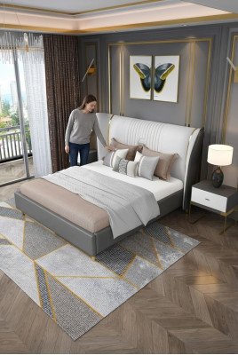 Luxe slaapkamer bed nachtkastje commode 3-delig set ontwerp bedden