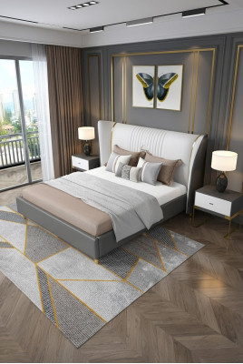 Luxe slaapkamer bed nachtkastje commode 3-delig set ontwerp bedden