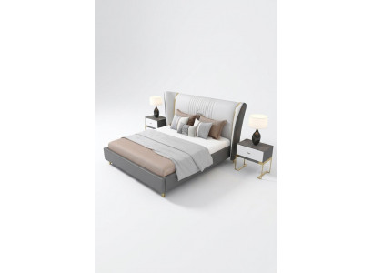 Luxe slaapkamer bed nachtkastje commode 3-delig set ontwerp bedden