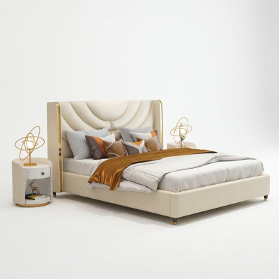 Slaapkamer Bed Nachtkastjes 3-delige set Design Luxe Bedden Hout Tweepersoonsbed NIEUW