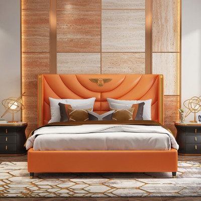Houten designbed Dubbele luxe huwelijks hotel Modern frame Slaapkamer