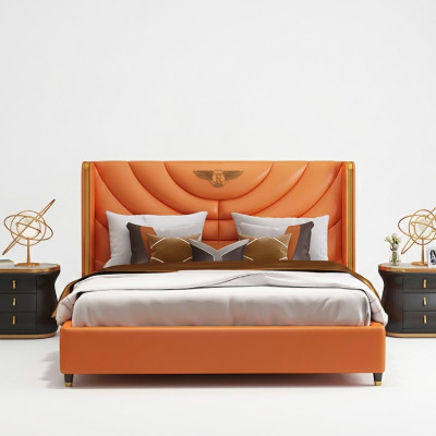 Houten designbed Dubbele luxe huwelijks hotel Modern frame Slaapkamer