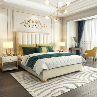 Luxe slaapkamer meubel bed 2x nachtkast set bedden hotel meubel 3-delig.