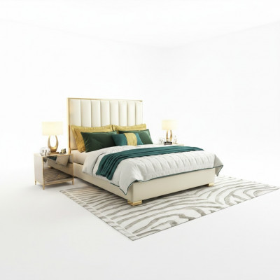 Luxe slaapkamer meubel bed 2x nachtkast set bedden hotel meubel 3-delig.