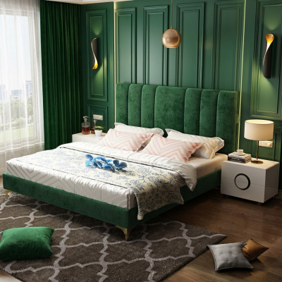 Bedden bekleden Ontwerp Luxe Dubbel Hotel Decoratie Bedden Slaap Kamer Leer