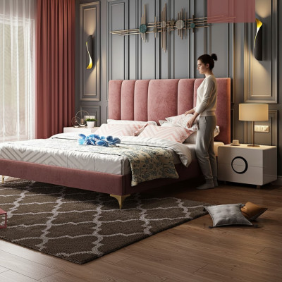 Luxe slaapkamermeubilair Compleet 3-delige set Bed 2x nachtkastjes Modern