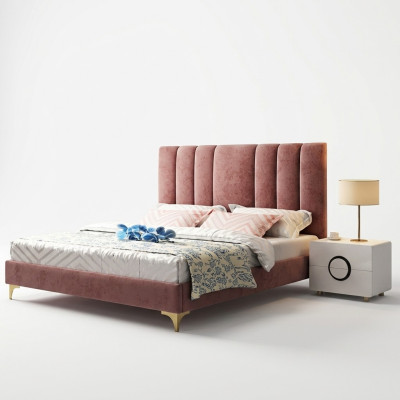 Luxe slaapkamermeubilair Compleet 3-delige set Bed 2x nachtkastjes Modern
