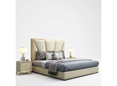 Bed Slaapkamer Set Design Meubels Luxe Decoratie Bedden 2x Nachtkastje 3-delig