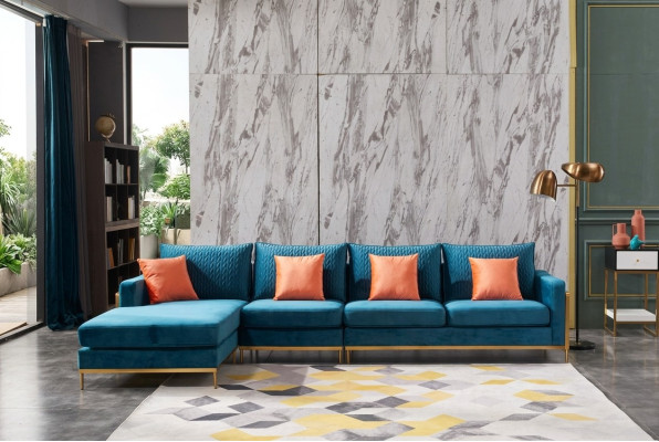 Woonlandschap hoekbank L-vorm fauteuil decoratie set meubelstuk modern bankstel leer NIEUW