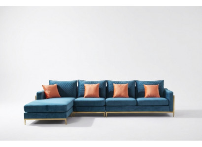 Woonlandschap hoekbank L-vorm fauteuil decoratie set meubelstuk modern bankstel leer NIEUW