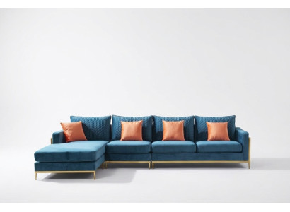 Woonlandschap hoekbank L-vorm fauteuil decoratie set meubelstuk modern bankstel leer NIEUW