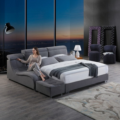 Ontwerpersbed textiel hotelbedden tweepersoons slaapkamer luxe 180x200 bedframe