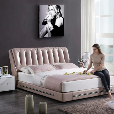 Klassiek Engels stijl bed Dubbele stof Moderne bedden 180x200cm