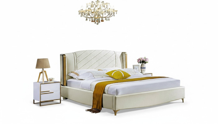 Ontwerper gestoffeerd tweepersoonsbed bedden bed slaapkamer echtelijk bed textiel leer nieuw