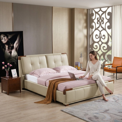 Bedbekleding design luxe dubbele decoratie hotelbedden slaapkamer leer