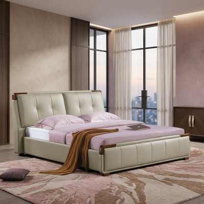 Bedbekleding design luxe dubbele decoratie hotelbedden slaapkamer leer