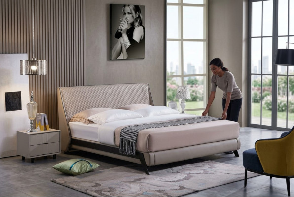 Compleet slaapkamer set Bed 2x Nachtkastje 3-delige sets Designer Luxe
