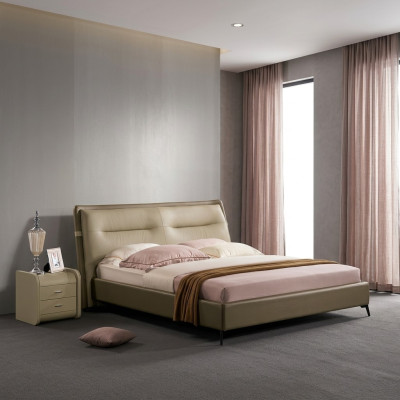 Tweepersoonsbed Slaapkamer Bedden Luxe Meubels Tweepersoons Bed Hotelfaciliteit Bruin