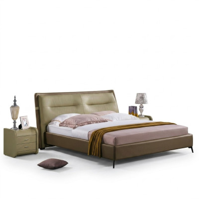 Tweepersoonsbed Slaapkamer Bedden Luxe Meubels Tweepersoons Bed Hotelfaciliteit Bruin