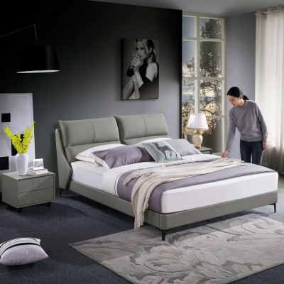 Luxe slaapkamer meubels bed 2x nachtkastje set bedden hotel meubels 3-delig gestoffeerd.