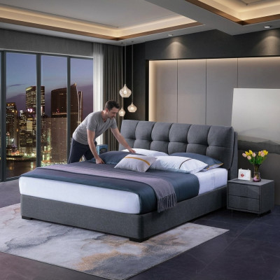 Design bedden slaapkamer sets Bed 2x nachtkastje Klassieke luxe meubelen 3-delig