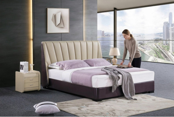 Bed Luxe slaapkamerontwerp Bedden Textiel Hout Bedframe Nieuw