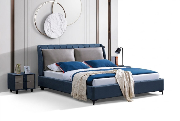 Luxe houten bed huwelijk tweepersoonsbed bedden design gestoffeerde slaapkamer 180x200 Nieuw.