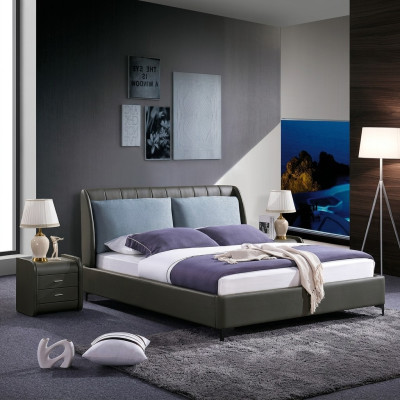 Tweepersoons slaapkamer bedden luxe taupe tweepersoons bed hotel inrichting modder