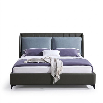 Tweepersoons slaapkamer bedden luxe taupe tweepersoons bed hotel inrichting modder