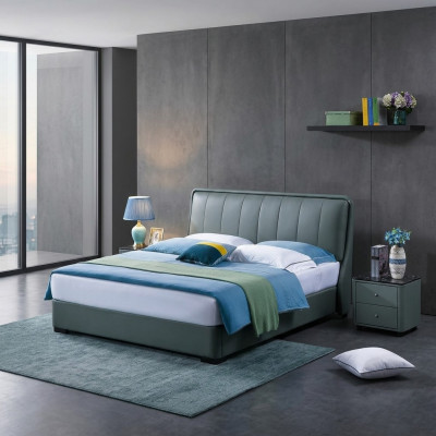 Ontwerp tweepersoonsleder bed Bedden Bed Leder Bekleding Slaapkamer Huwelijk. 180x200