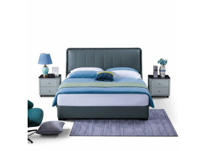 Ontwerp tweepersoonsleder bed Bedden Bed Leder Bekleding Slaapkamer Huwelijk. 180x200
