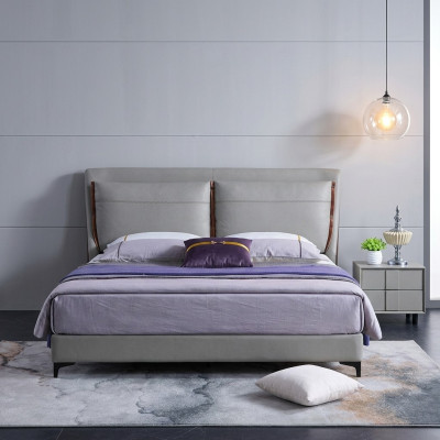 Houten bed Bed Tweepersoonsbed Luxe Meubels Slaapkamer Hotel 180x200cm Bedden Leer
