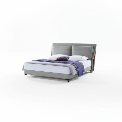 Houten bed Bed Tweepersoonsbed Luxe Meubels Slaapkamer Hotel 180x200cm Bedden Leer