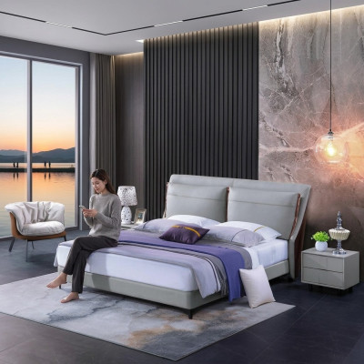 Luxe slaapkamer bed nachtkastje 3 stuks set design bedden bijzettafels nieuw