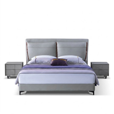 Luxe slaapkamer bed nachtkastje 3 stuks set design bedden bijzettafels nieuw