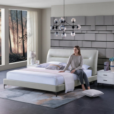 Bed Bekleding Ontwerp Luxe Dubbele Hotelbedden Lederen Slaapkamer Luxe