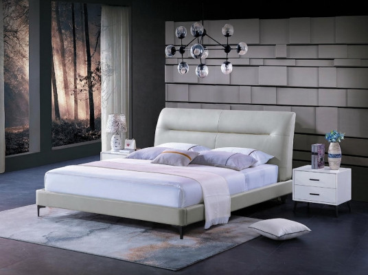 Bed Bekleding Ontwerp Luxe Dubbele Hotelbedden Lederen Slaapkamer Luxe